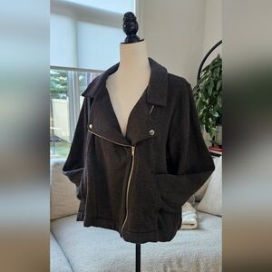 Women's Charcoal Bomber Thick Cottony Jacket